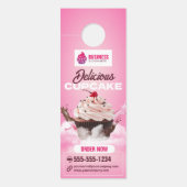 Moderne cupcake bakkerij winkel gebak dessert taar deurhanger (Voorkant)