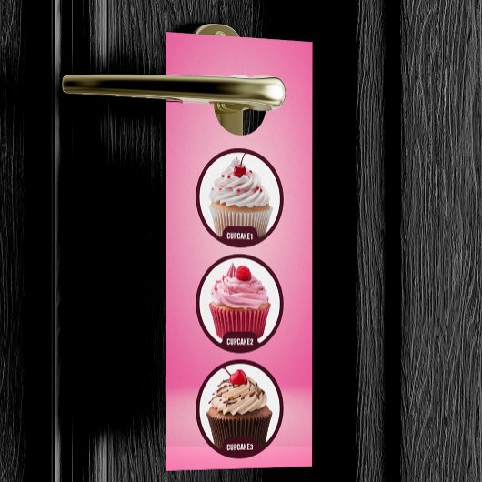 Moderne cupcake bakkerij winkel gebak dessert taar deurhanger