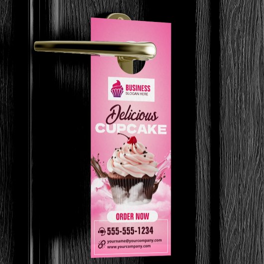 Moderne cupcake bakkerij winkel gebak dessert taar deurhanger