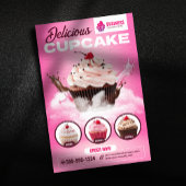 Moderne cupcake bakkerij winkel gebak dessert taar flyer