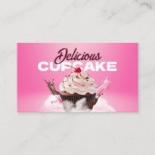Moderne cupcake bakkerij winkel gebak dessert taar visitekaartje (Voorkant)