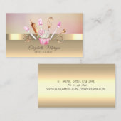 Moderne Cupcake Bloem Gouden Bakkerij Gereedschap Visitekaartje (Voorkant / Achterkant)