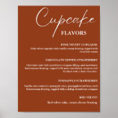 Moderne Cupcake bruiloft menu teken dessert teken Poster (Voorkant)