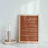 Moderne Cupcake bruiloft menu teken dessert teken Poster