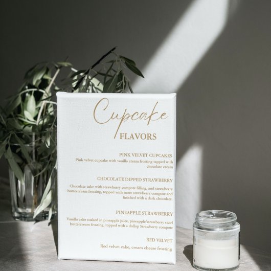 Moderne Cupcake bruiloft menu teken dessert teken Reclamebord Met Voetstuk