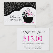 Moderne Cupcake Gift Voucher Kortingskaartje (Voorkant / Achterkant)