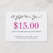 Moderne Cupcake Gift Voucher Kortingskaartje (Achterkant)