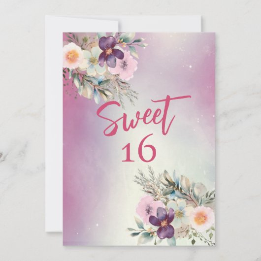 Moderne cupcake girly waterverf boho floral kaart (Achterkant)