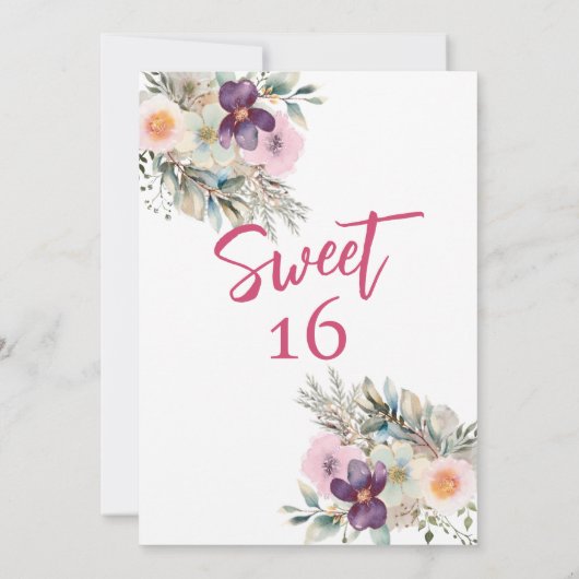 Moderne cupcake girly waterverf boho floral kaart (Achterkant)