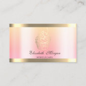 Moderne cupcake Gold Stripe Ombre Bakery Visitekaartje (Voorkant)