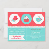 Moderne Cupcake Koking Baking Birthday Party Kaart (Voorkant)