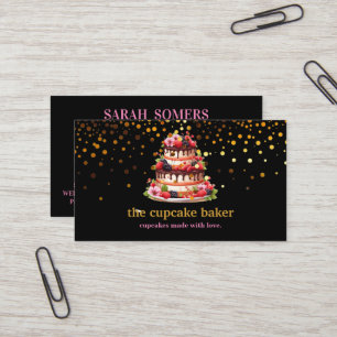 Moderne cupcake Logo Bakery Chef Catering Confetti Visitekaartje