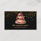 Moderne cupcake Logo Bakery Chef Catering Confetti Visitekaartje (Voorkant)