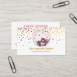 Moderne cupcake Logo Bakery Chef Catering Confetti Visitekaartje