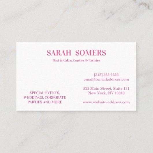 Moderne cupcake Logo Bakery Chef Catering Confetti Visitekaartje (Achterkant)