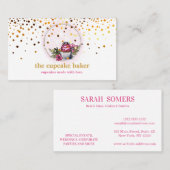 Moderne cupcake Logo Bakery Chef Catering Confetti Visitekaartje (Voorkant / Achterkant)