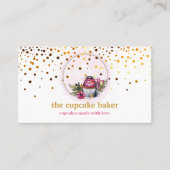 Moderne cupcake Logo Bakery Chef Catering Confetti Visitekaartje (Voorkant)