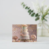 Moderne cupcake Logo Bakery Chef Catering Confetti Visitekaartje (Staand voorkant)