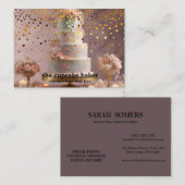 Moderne cupcake Logo Bakery Chef Catering Confetti Visitekaartje (Voorkant / Achterkant)