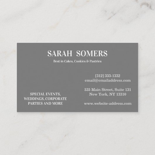 Moderne cupcake Logo Bakery Chef Catering Confetti Visitekaartje (Achterkant)