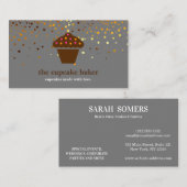 Moderne cupcake Logo Bakery Chef Catering Confetti Visitekaartje (Voorkant / Achterkant)
