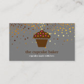 Moderne cupcake Logo Bakery Chef Catering Confetti Visitekaartje (Voorkant)