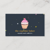 Moderne cupcake Logo Bakery Chef Catering Confetti Visitekaartje (Voorkant)
