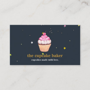 Moderne cupcake Logo Bakery Chef Catering Confetti Visitekaartje