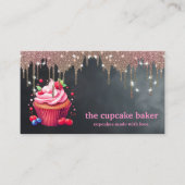 Moderne cupcake Logo Bakery Chef Catering Confetti Visitekaartje (Voorkant)