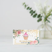Moderne cupcake Logo Bakery Chef Catering Confetti Visitekaartje (Staand voorkant)