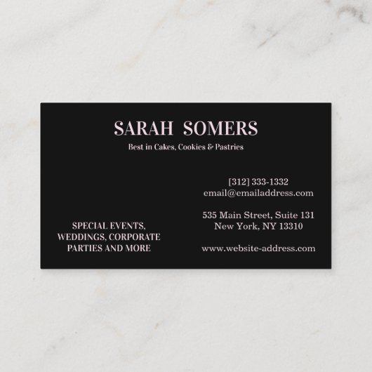 Moderne cupcake Logo Bakery Chef Catering Confetti Visitekaartje (Achterkant)