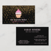 Moderne cupcake Logo Bakery Chef Catering Confetti Visitekaartje (Voorkant / Achterkant)