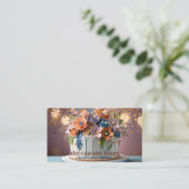 Moderne cupcake Logo Bakery Chef Catering Confetti Visitekaartje (Staand voorkant)