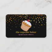Moderne cupcake Logo Bakery Chef Catering Confetti Visitekaartje (Voorkant)