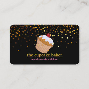 Moderne cupcake Logo Bakery Chef Catering Confetti Visitekaartje