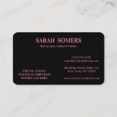 Moderne cupcake Logo Bakery Chef Catering Confetti Visitekaartje (Achterkant)