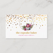 Moderne cupcake Logo Bakery Chef Catering Confetti Visitekaartje (Voorkant)