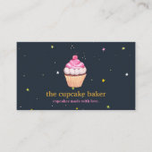 Moderne cupcake Logo Bakery Chef Catering Confetti Visitekaartje (Voorkant)