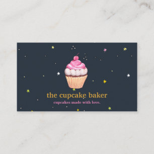 Moderne cupcake Logo Bakery Chef Catering Confetti Visitekaartje
