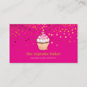 Moderne cupcake Logo Bakery Chef Catering Confetti Visitekaartje