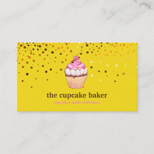 Moderne cupcake Logo Bakery Chef Catering Confetti Visitekaartje
