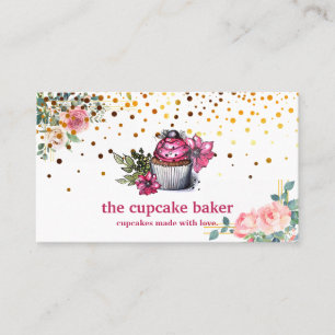 Moderne cupcake Logo Bakery Chef Catering Confetti Visitekaartje