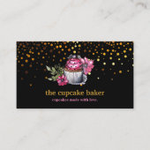 Moderne cupcake Logo Bakery Chef Catering Confetti Visitekaartje (Voorkant)