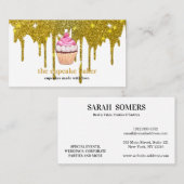 Moderne cupcake Logo Bakery Chef Catering Confetti Visitekaartje (Voorkant / Achterkant)