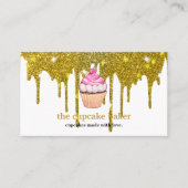 Moderne cupcake Logo Bakery Chef Catering Confetti Visitekaartje (Voorkant)