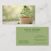 Moderne cupcake Logo Bakery Chef Catering Confetti Visitekaartje (Voorkant / Achterkant)