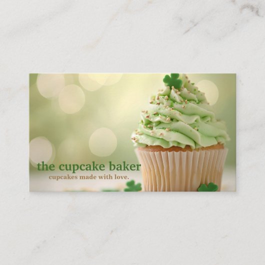 Moderne cupcake Logo Bakery Chef Catering Confetti Visitekaartje (Voorkant)