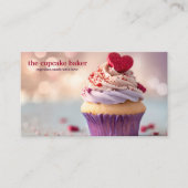 Moderne cupcake Logo Bakery Chef Catering Confetti Visitekaartje (Voorkant)