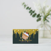Moderne cupcake Logo Bakery Chef Catering Confetti Visitekaartje (Staand voorkant)