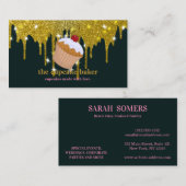 Moderne cupcake Logo Bakery Chef Catering Confetti Visitekaartje (Voorkant / Achterkant)